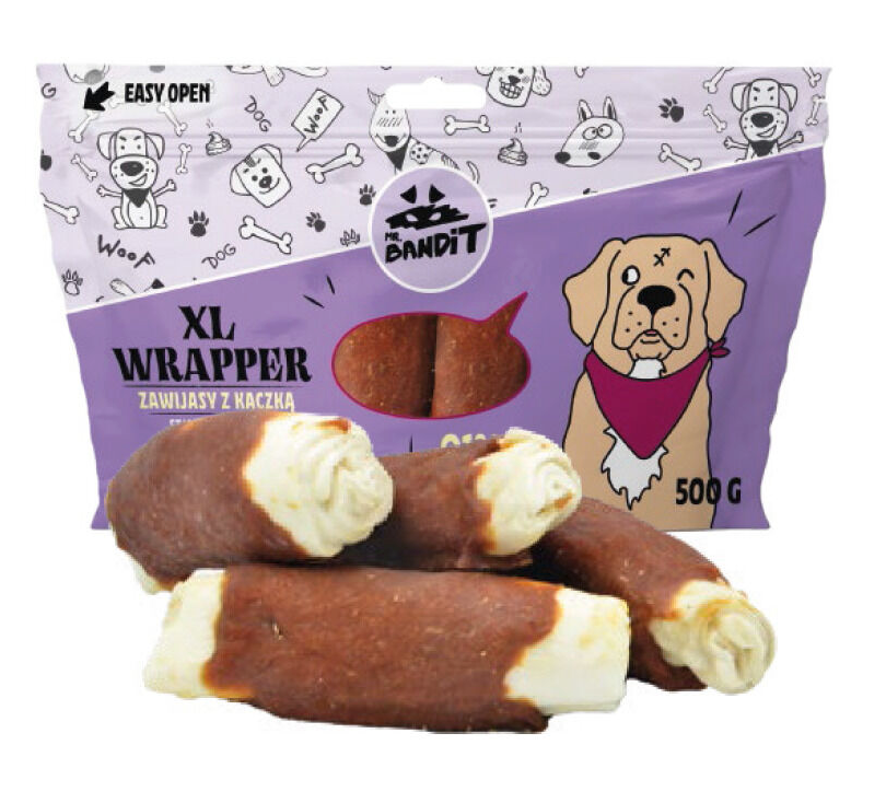 Mr. Bandit Wrapper XL with Duck Sticks Treats for Dogs, 500g