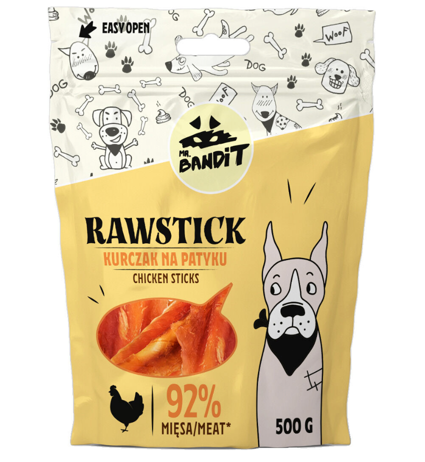 Mr. Bandit Rawstick with Chicken Sticks Treats for Dogs, 500g