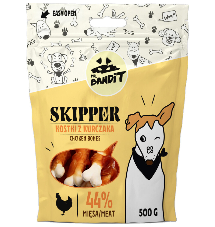Mr. Bandit Skipper with Chicken Bones Treats for Dogs, 500g