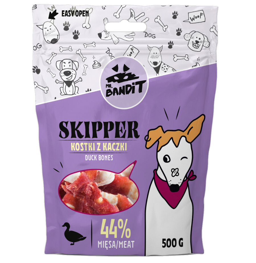 Mr. Bandit Skipper mit Enten-Kalziumknochen Snacks für Hunde, 500g