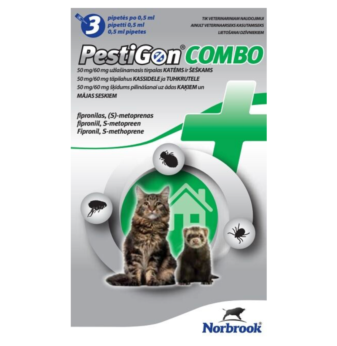 Norbrook Pestigon 134 mg antiparasitaire Spot-on 1 pipette pour chiens de taille moyenne, 10-20 kg