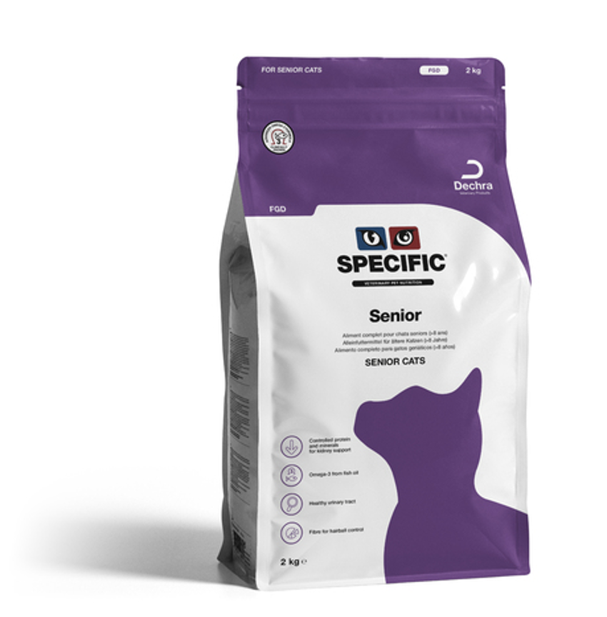 SPECIFIC™ Cat FGD Senior, Trockenfutter für Katzen mit Schweinefleisch, 2 kg