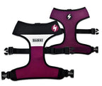 Dashi Stripes3 PURPLE&BLACK Double-Sided NeoMesh Harnesses For Dogs and Cats