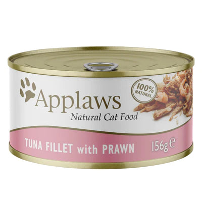 Applaws Adult Wet Cat Food - Tuna Fillet with Prawns, 156 g