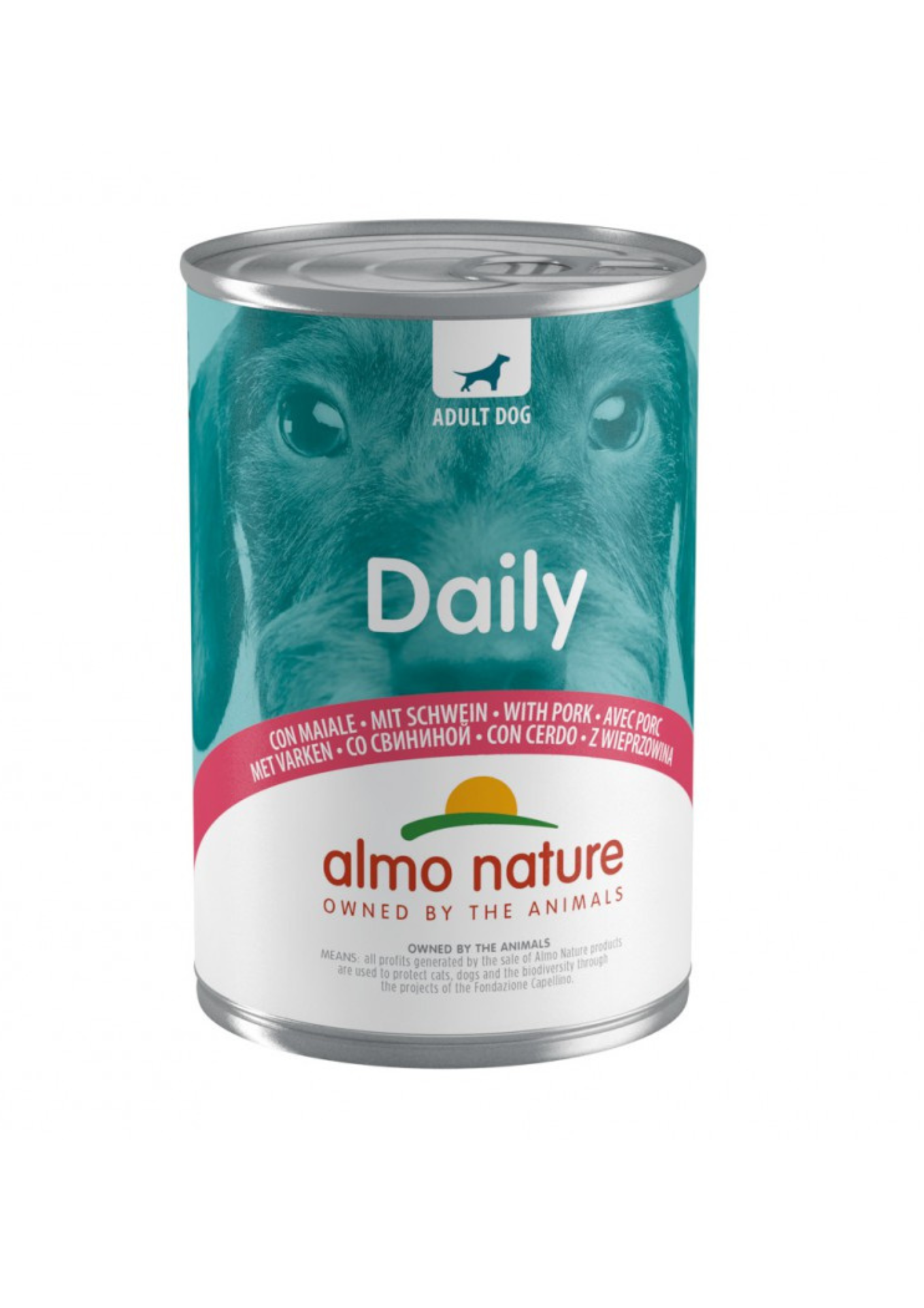 Almo Nature DAILY Wet Dog Food With Pork, All Breeds, 400 g x 12