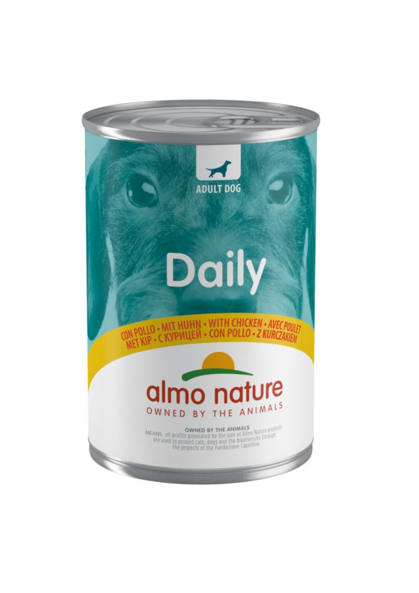 Almo Nature DAILY, Nassfutter für Hunde mit Huhn, alle Rassen, 400 g