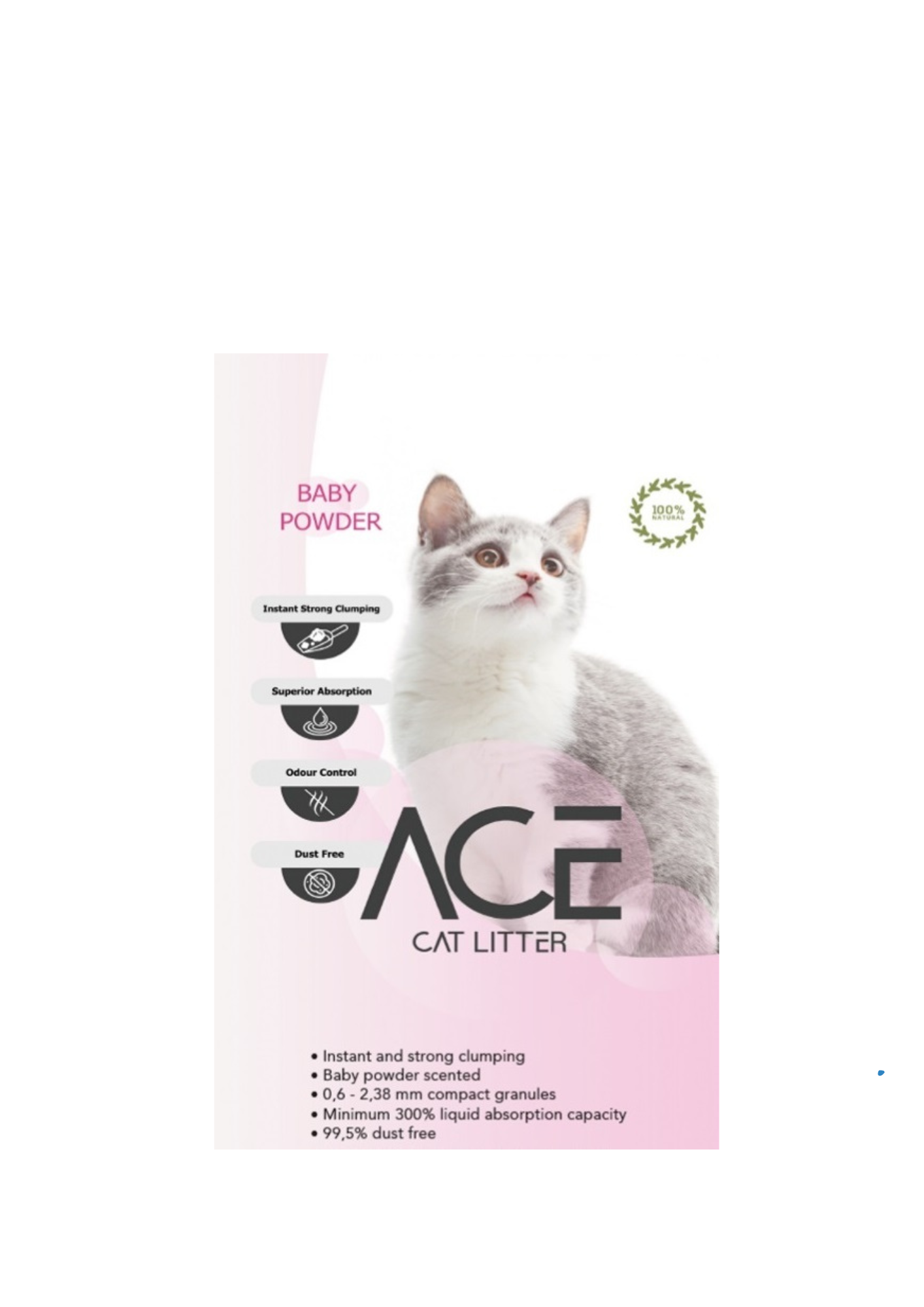 ACE Baby Powder LITIÈRE POUR CHAT, 20 l