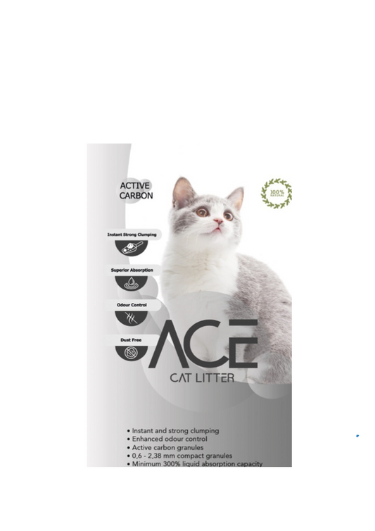 ACE Carbon Active CAT LITTER 10 L - cementējošās smiltis kaķu tualetei ar aktivēto ogli 10 L