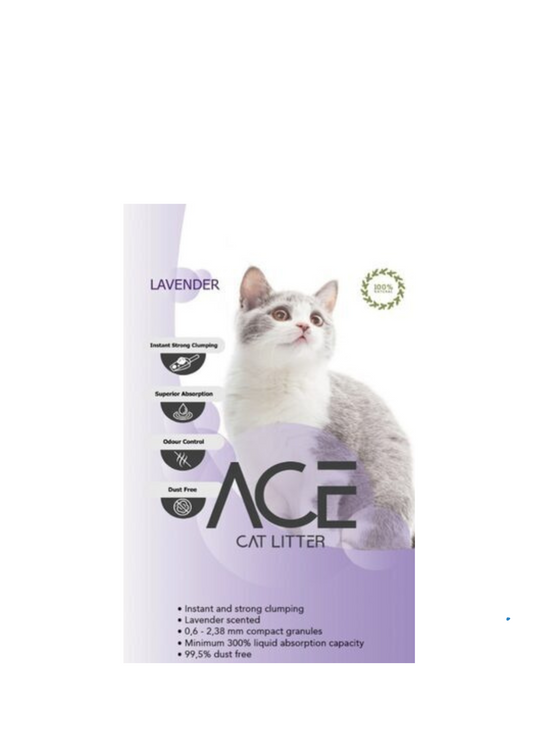 ACE Lavender CAT LITTER 10 L - cementējošās smiltis kaķu tualetei ar lavandu 10 L