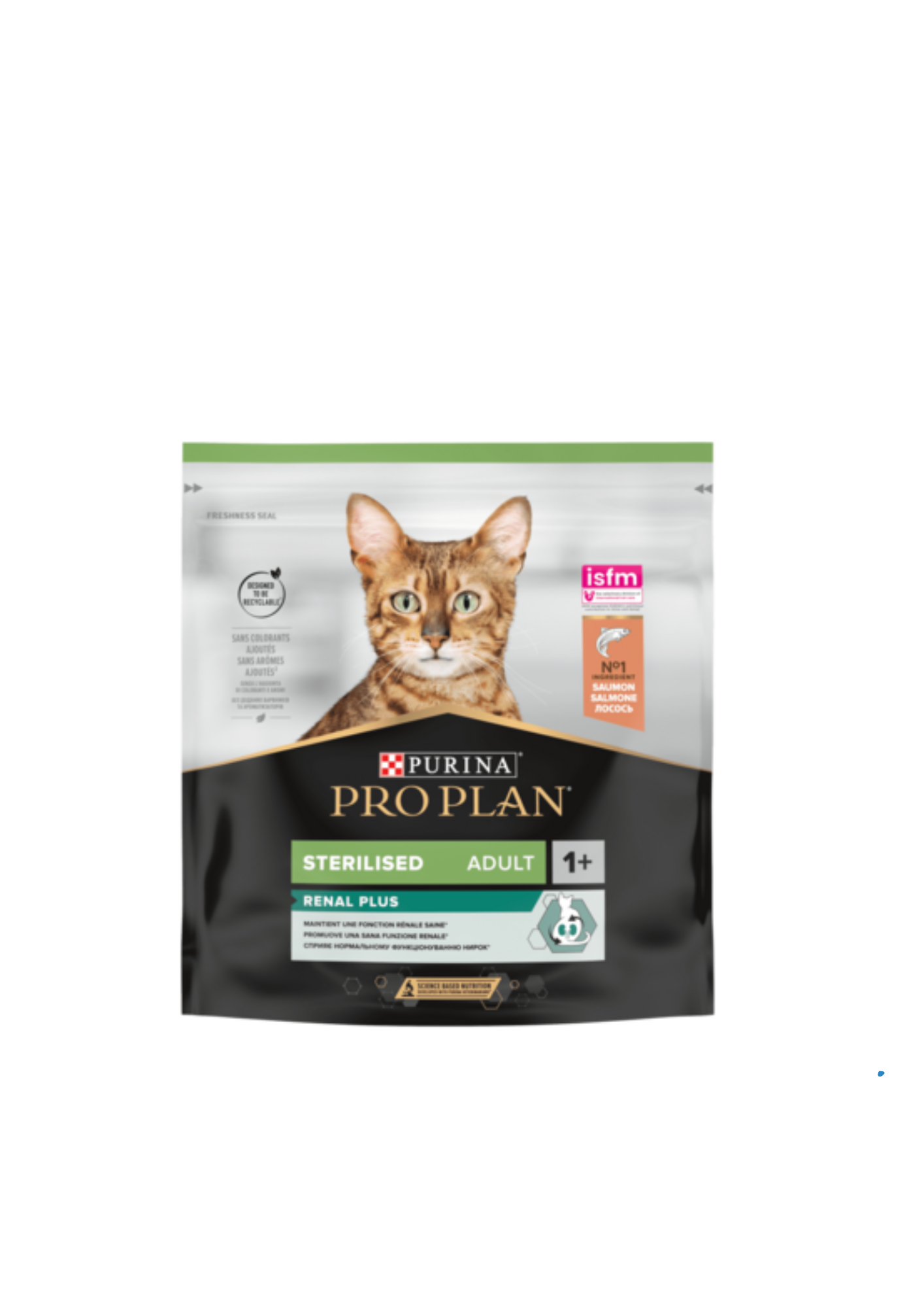 PURINA PRO PLAN® Sterilised Adult RENAL PLUS sausā barība kaķiem ar lasi, 400g