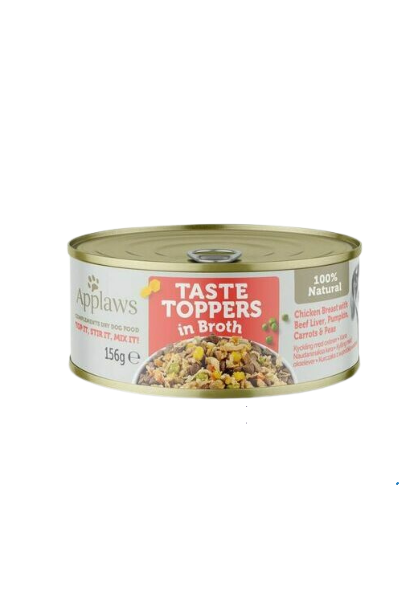 Applaws Taste Toppers in Hühnerbrustbrühe mit Rinderleber, Kürbis, Karotten und Erbsen, 100 % natürliches Complements-Trockenfutter für Hunde, 156 g