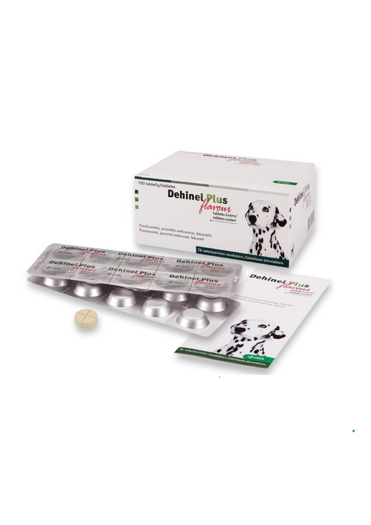 KRKA Dehinel Plus Flavor de-worming tablets for dogs, 1 tablet