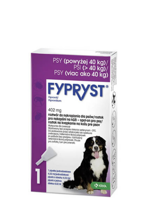 KRKA Fypryst 402mg spot-on Treatment and prevention of flea and tick infestations in dogs, 40+kg