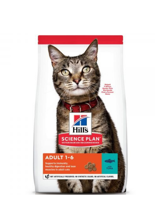 HILL'S SCIENCE PLAN Sausā barība pieaugušiem kaķiem ar tunci, 3kg