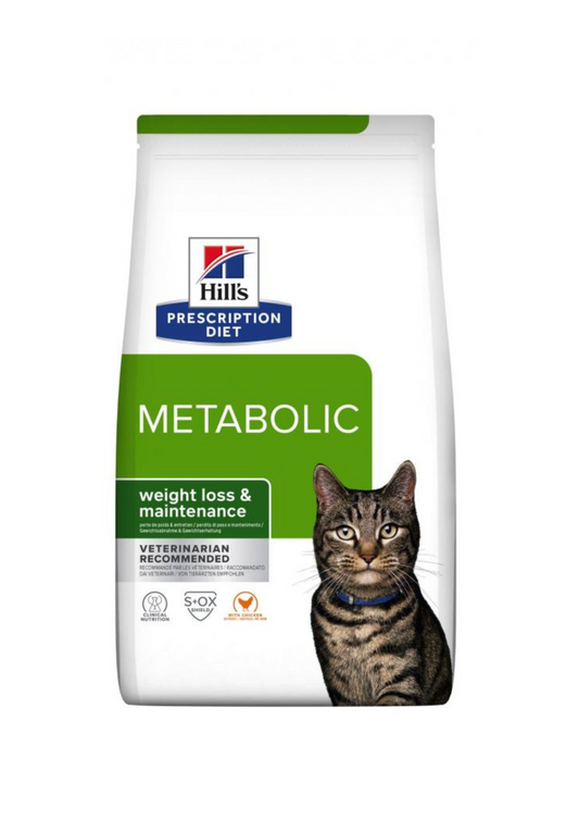 Hill's PRESCRIPTION DIET Metabolic Sausā barība kaķiem ar vistu svara kontrolei, 1,5kg