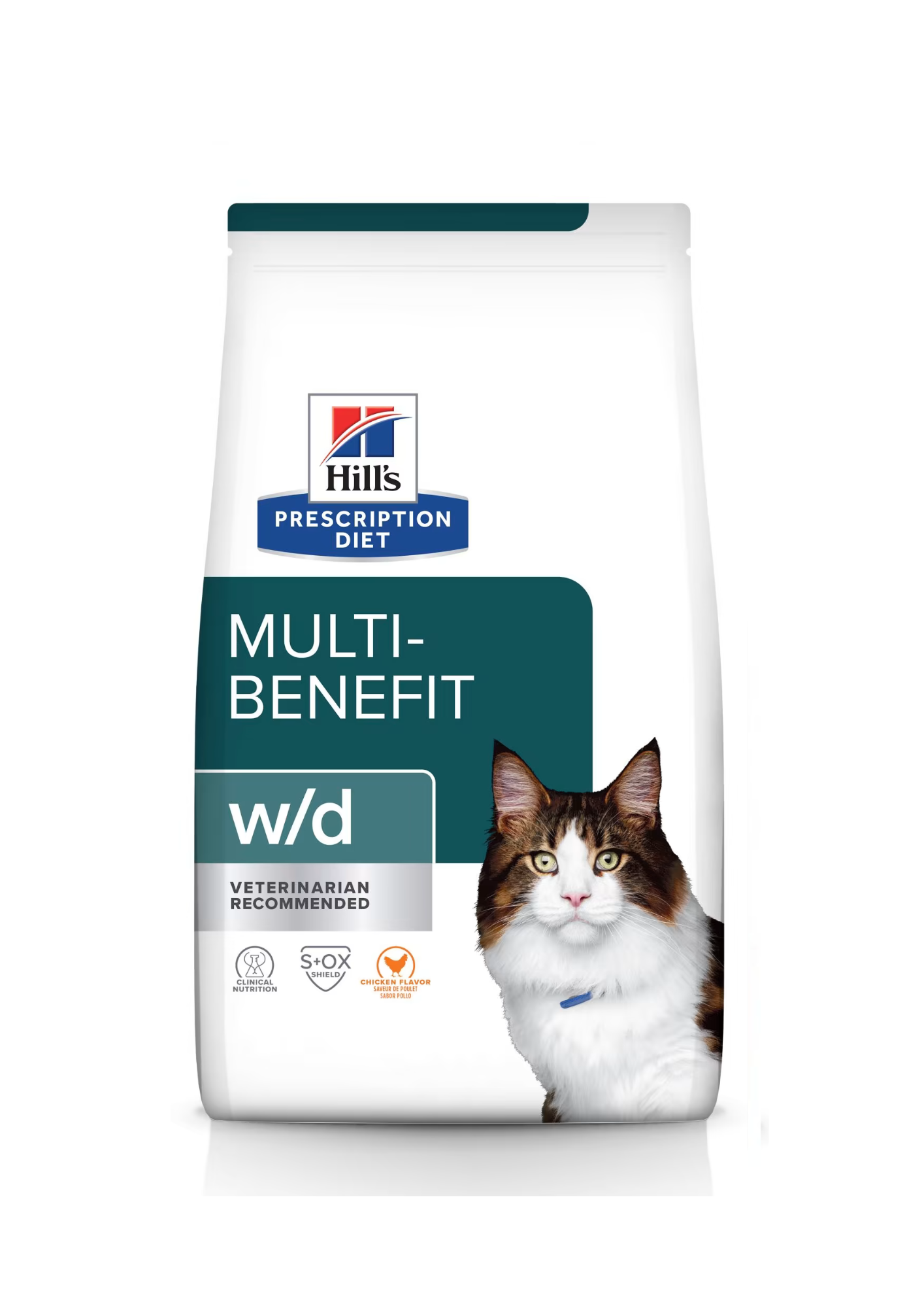 Hill's PRESCRIPTION DIET w/d Multi-Benefit Sausā barība kaķiem ar vistu diabētu gadījumos, 1,5kg