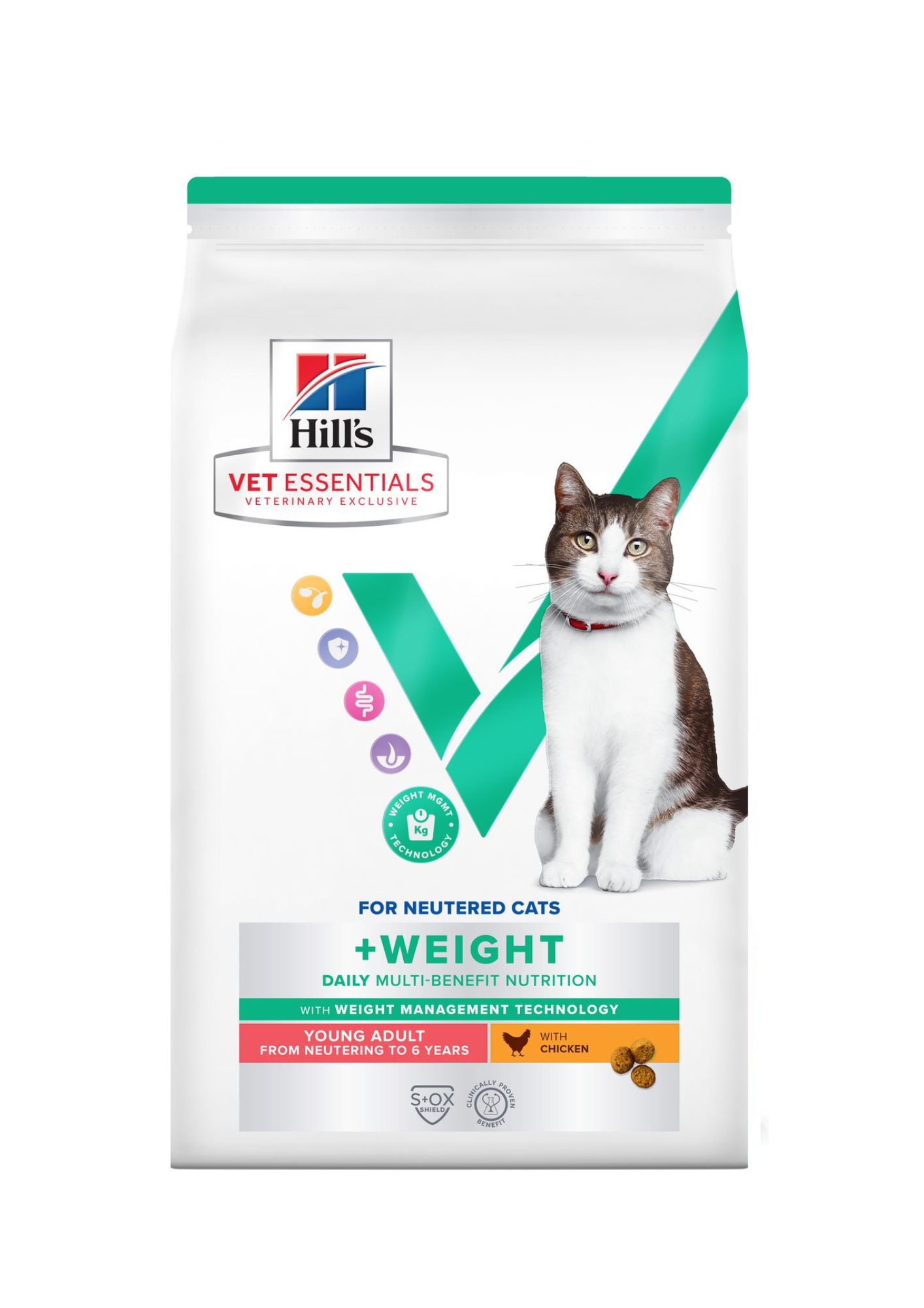 Hill's Vet Essentials Sausā barība pieaugušiem kaķiem svara kontrolei ar vistu, 1,5kg