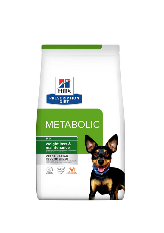 Hill's Prescription Diet Metabolic Mini Sausā barība maza izmēra suņiem ar vistu svara kontrolei, 6kg
