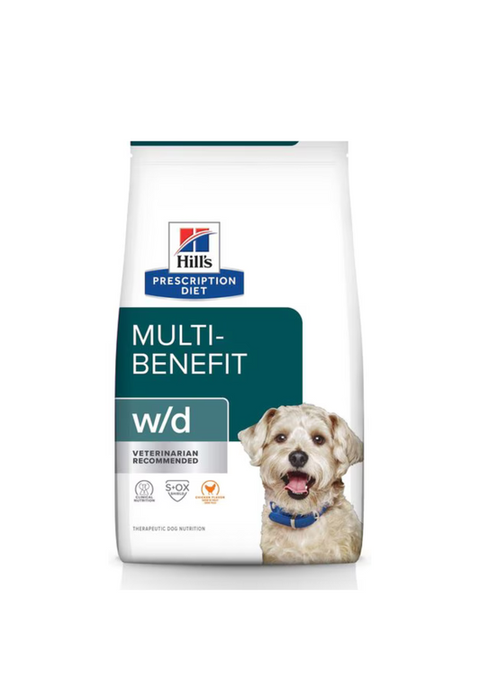 Hill's Prescription Diet w/d Diabetes Care Multi-Benefit Sausā barība suņiem ar vistu diabētu gadījumā, 4kg