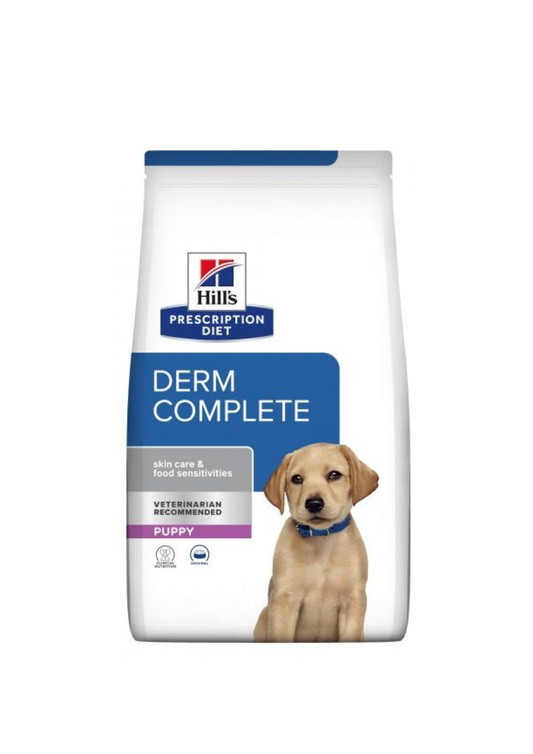 Hill's Derm Complete Puppy Dry Dog Food With Rice & Egg Recipe, 1,5kg