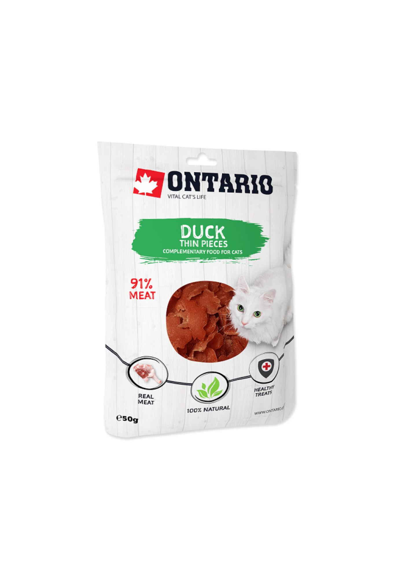 Ontario Cat Treats with Duck, Thin Pieces, 50 g