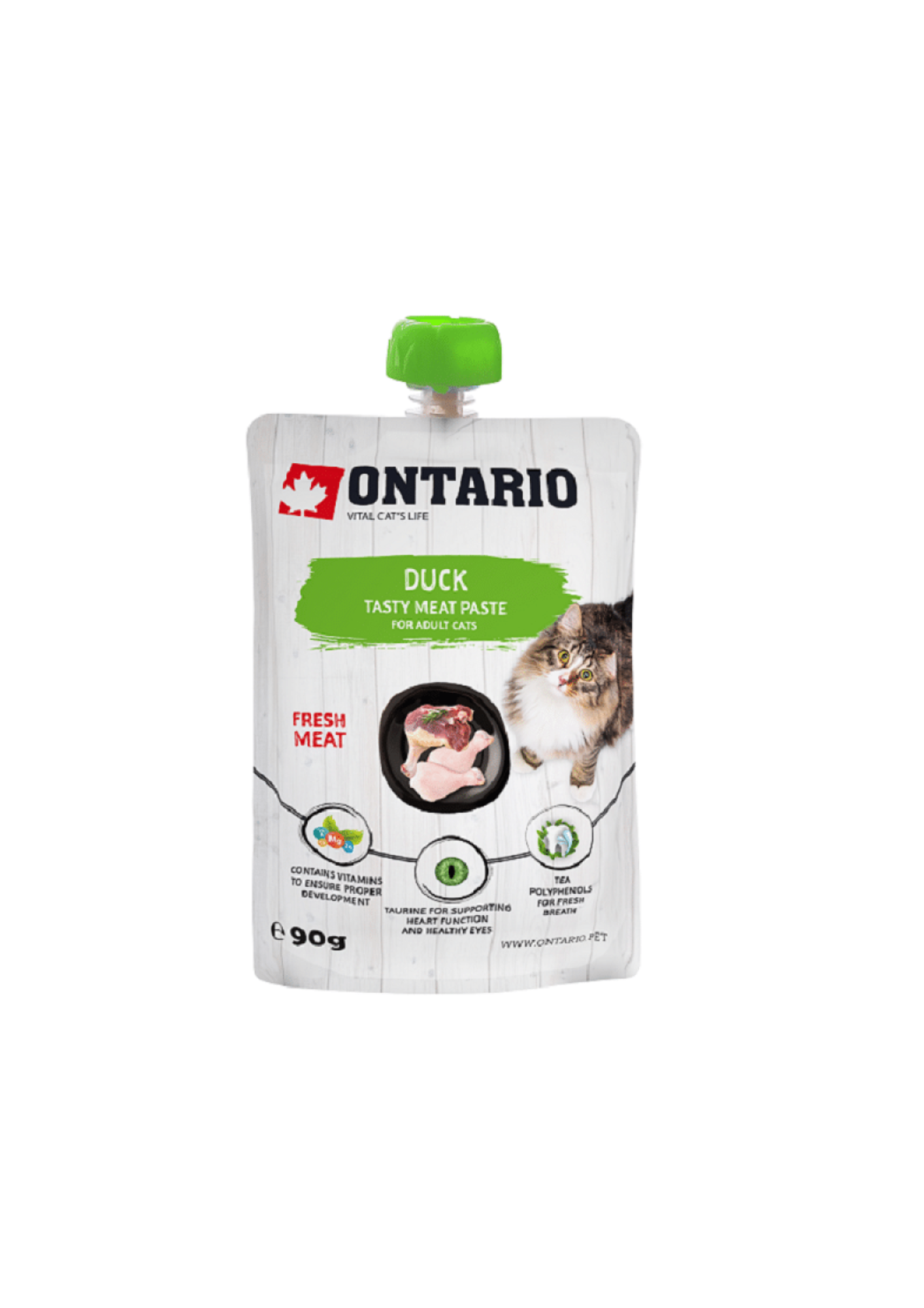 Ontario Wet Cat Food with Duck Fresh Meat Paste, 90 g