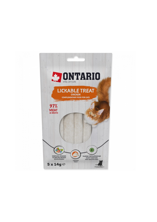Ontario Lickable Treats with Chicken, 5 x 14 g