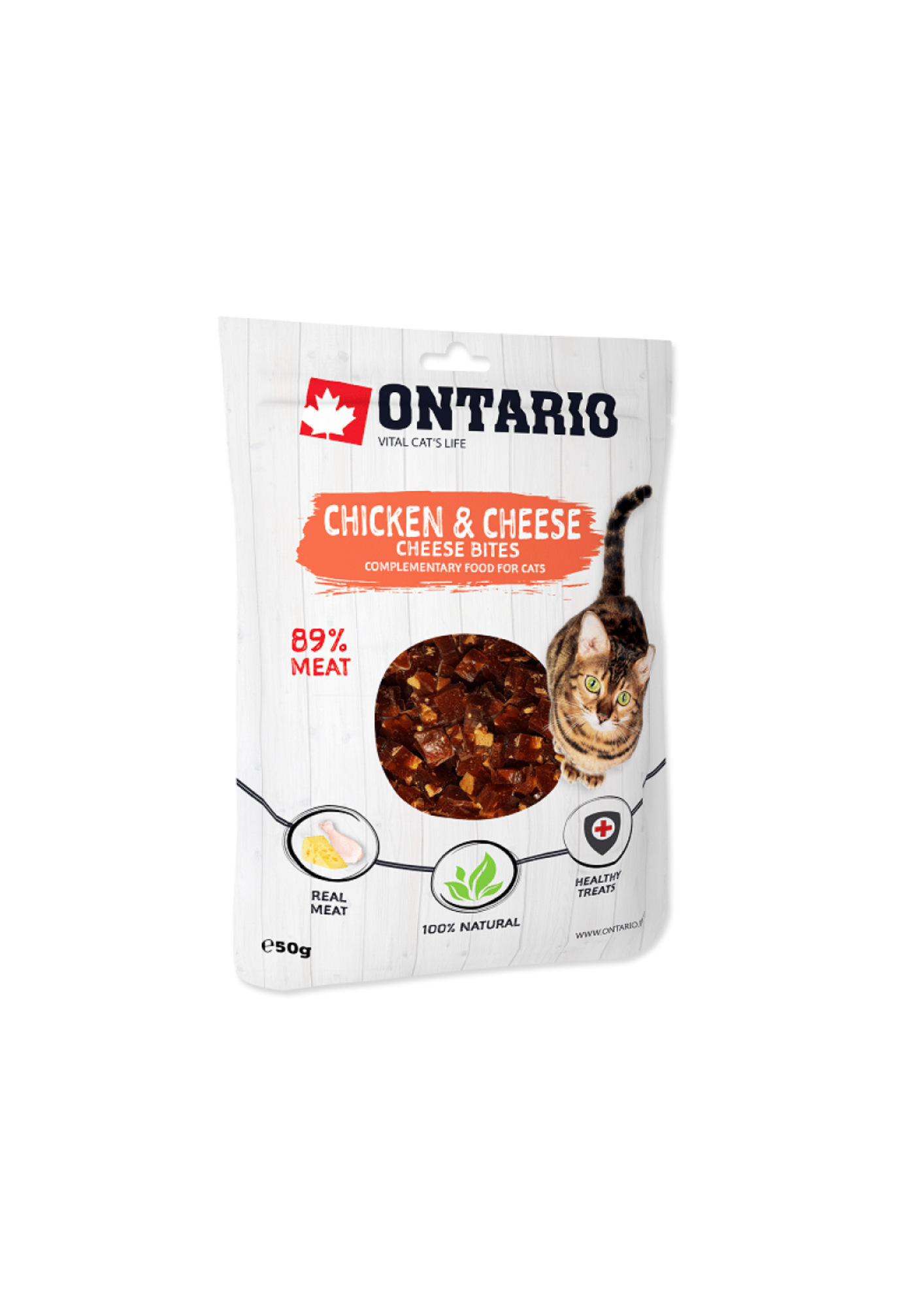 Ontario kārumi kaķiem ar vistu un sieru, 50 g