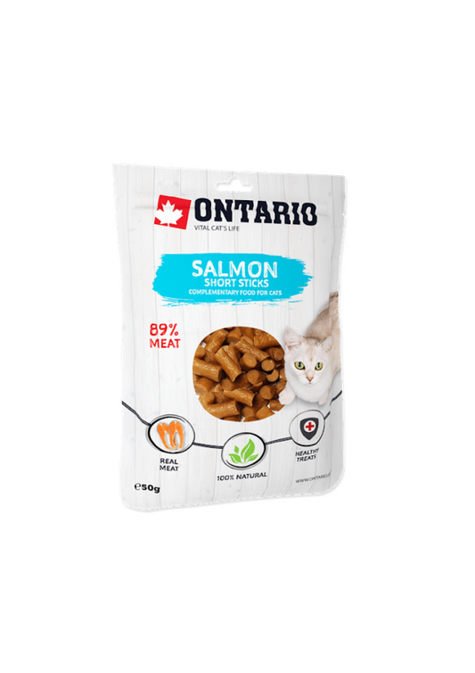 Ontario Cat Treats with Salmon, Short Sticks, 50 g