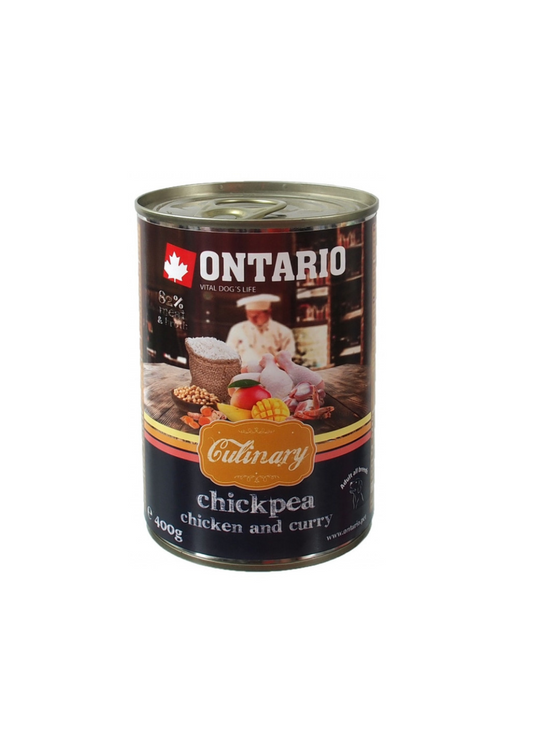 Ontario Culinary Chickpea, mitrā barība suņiem ar vistu un kariju, 400 g