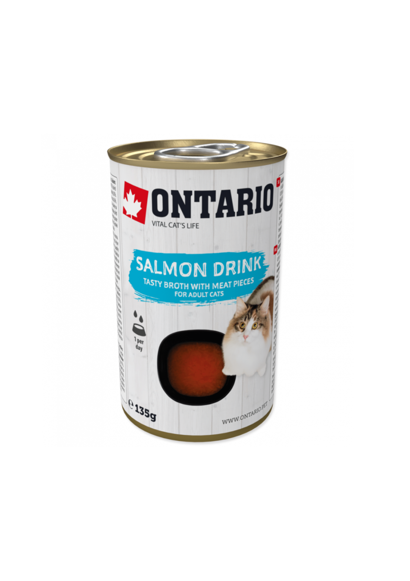 Ontario Drink Nourriture humide pour chat adulte au saumon, 135 g