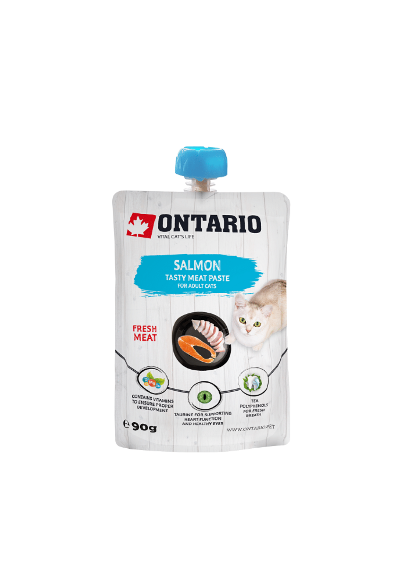 Ontario Wet Cat Food with Salmon Fresh Meat Paste, 90 g