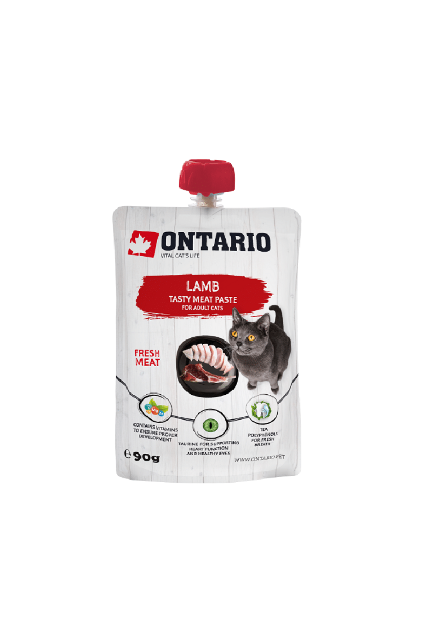 Ontario Wet Cat Food with Lamb Fresh Meat Paste, 90 g