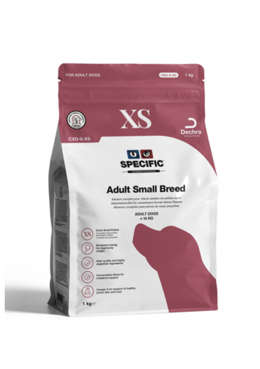 SPECIFIC™ CXD-XS Adult Small Breed XS Sausā barība maza izmēra suņiem ar cūkgaļu, 1kg  