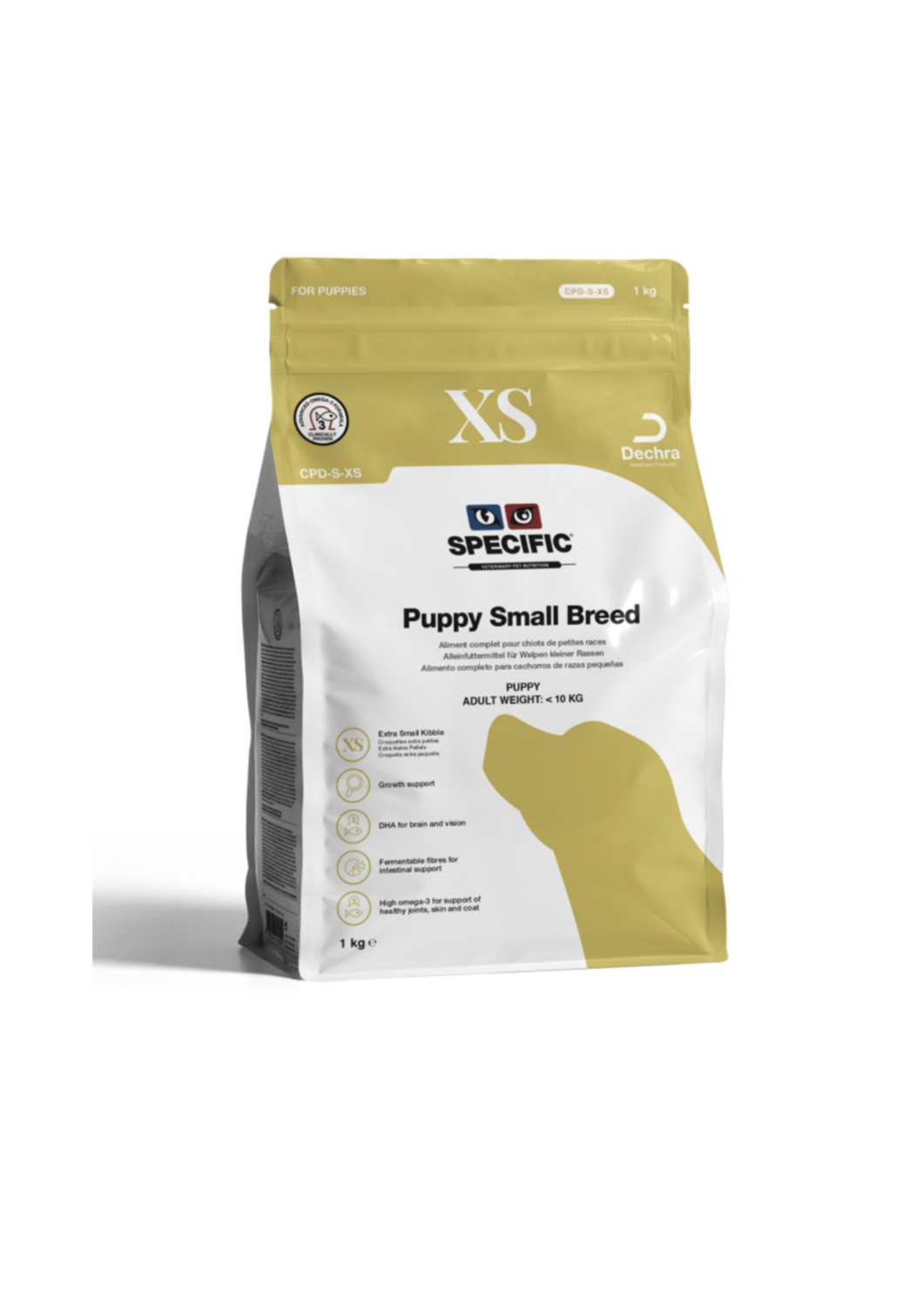SPECIFIC™ CPD-XS Puppy Trockenfutter für Hunde kleiner Rassen mit Fisch, 1 kg