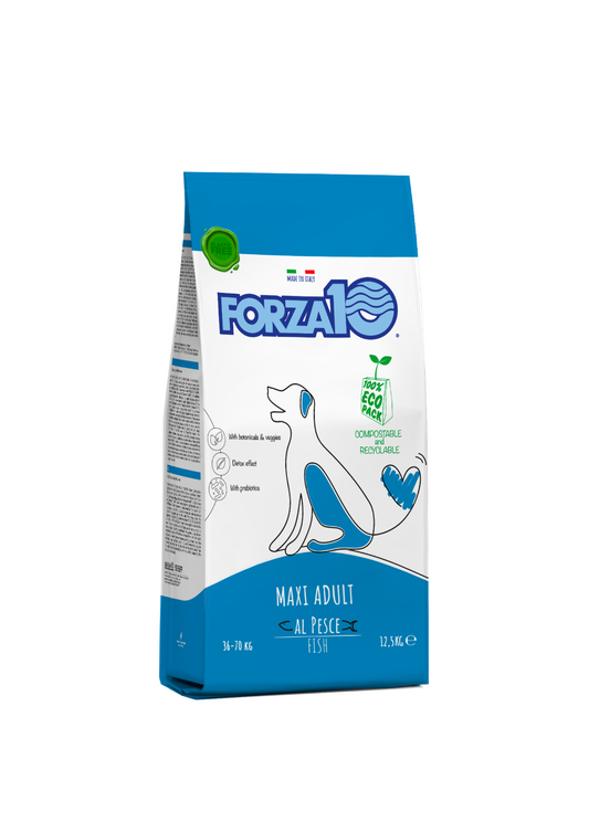 Forza10 Maxi Adult Maintenance ar zivi sausā barība liela izmēra suņiem (36-70kg), 12,5kg