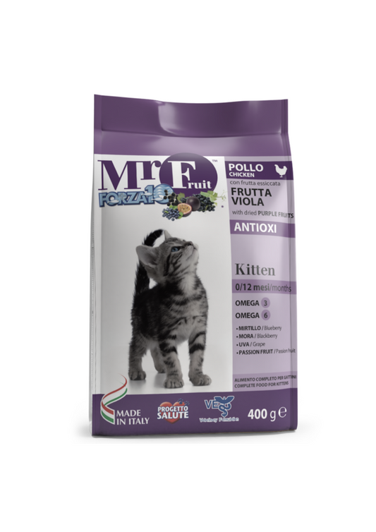 Forza10 Kitten Mr. Fruit Dry Food With Chicken and Purple Fruits, 12kg