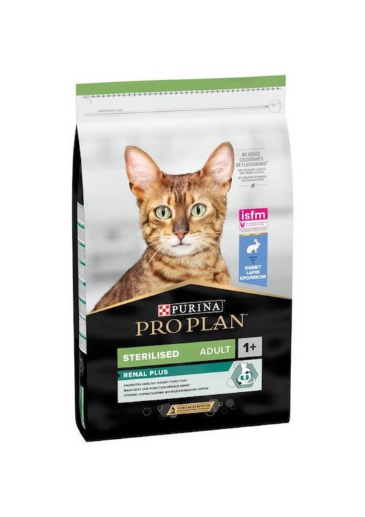 Purina PRO PLAN® Adult STERILIZED Renal Plus sausā barība kaķiem ar trusi, 10kg