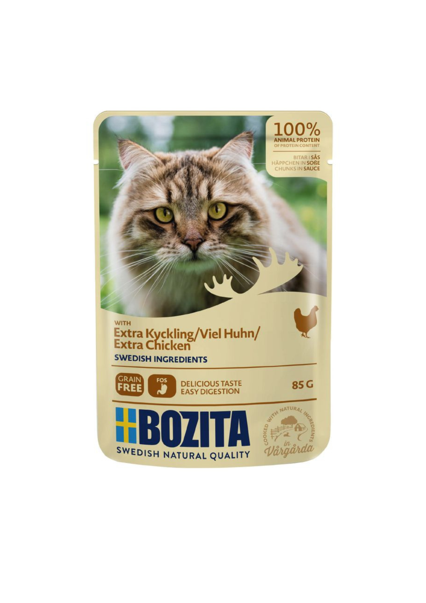 Bozita Adult Cat Extra Chicken - Chunks in Sauce, Wet Cat Food, 85g