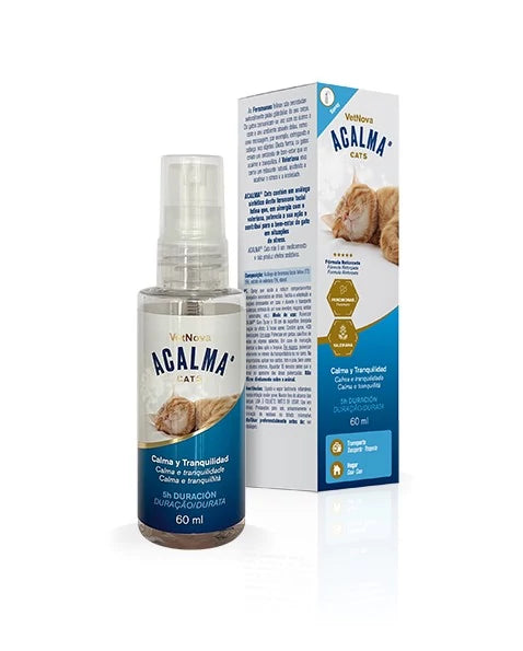 ACALMA® Spray calmante para gatos - Alivio natural del estrés y reducción de la ansiedad para gatos, 60 ml