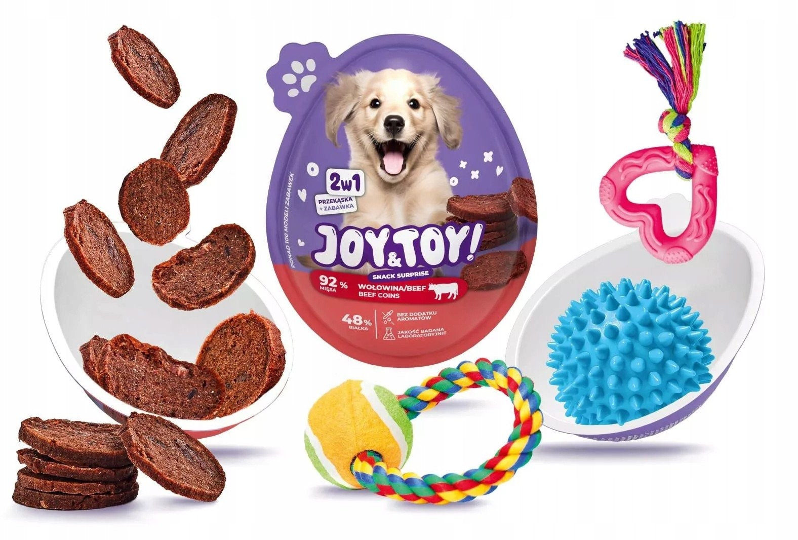 JOY&TOY! Dog Suprise Egg With Beef, 1pcs