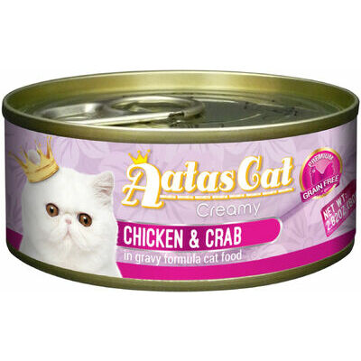Aatas Cat Creamy Chicken&Crab 80g - konservi kaķiem