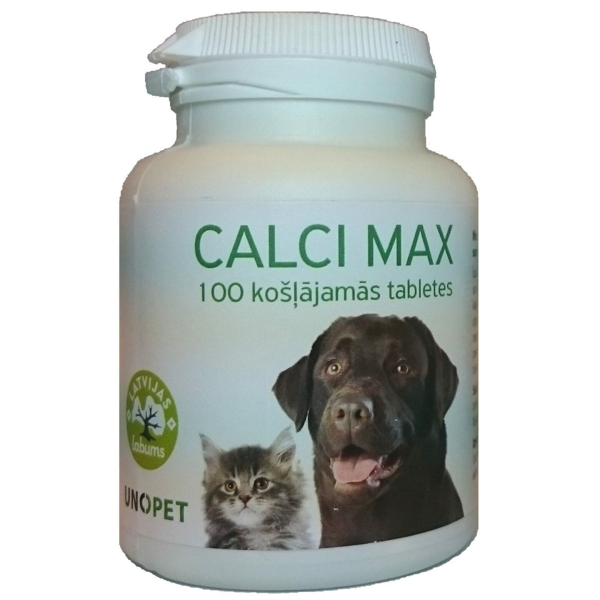 UNOPET Calci Max Alimento complementario para perros y gatos durante el crecimiento, N100