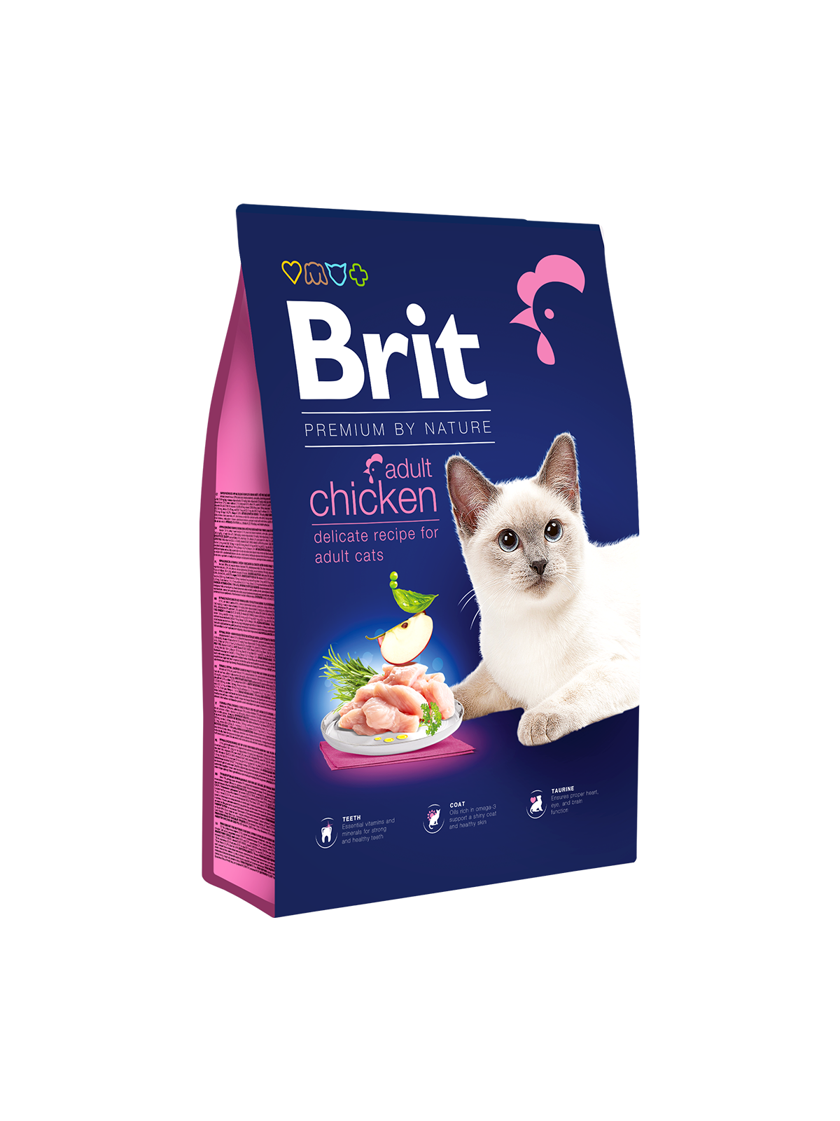Brit Premium by Nature Trockenfutter für ausgewachsene Katzen mit Huhn, 0,3 kg