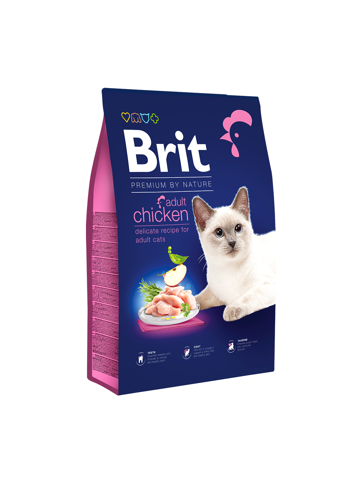 Brit Premium by Nature Cat Adult Chicken Sausā barība pieaugušiem kaķiem ar vistu, 0,3kg