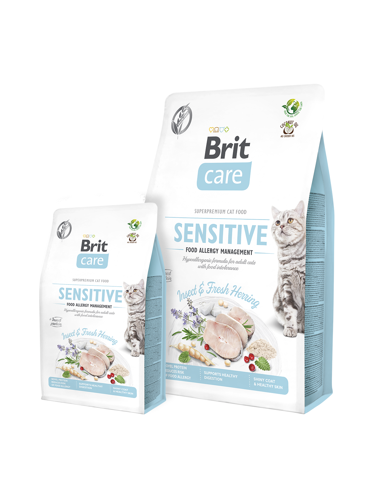Brit Care Cat Grain-Free Sensitive Food Allergy Management Dry Cat Food With Fish, 2kg