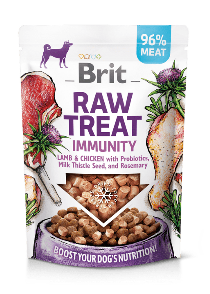 Brit Raw Treat Immunity med lamm- och kycklingsnacks för hundar, 40 g