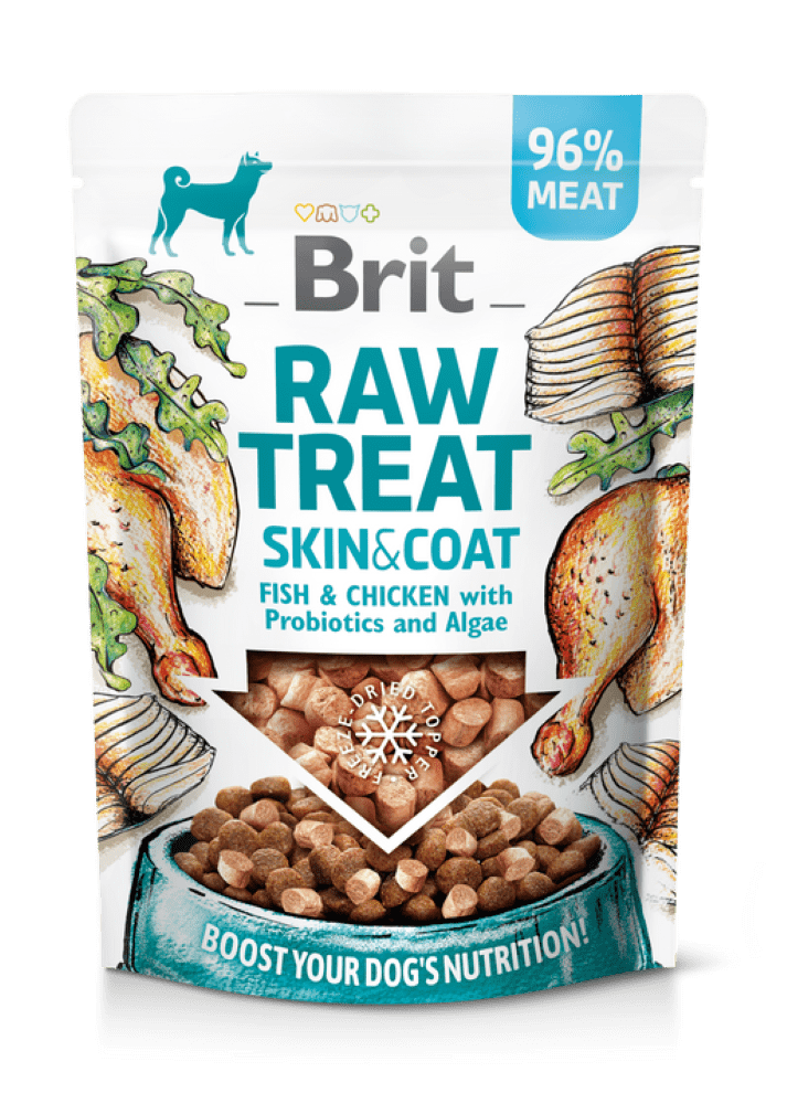 Brit Raw Treat Skin & Coat with Fish & Chicken Snack For Dogs, 40 g