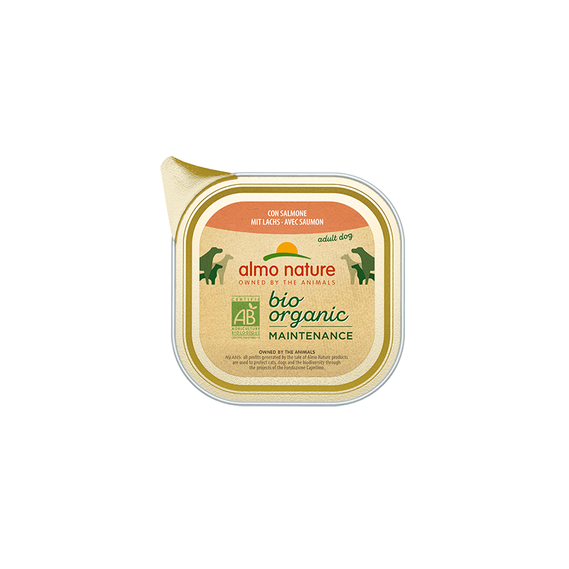 Almo Nature BIO ORGANIC MAINTENANCE Pate For Dogs With Salmon, 100g x 12