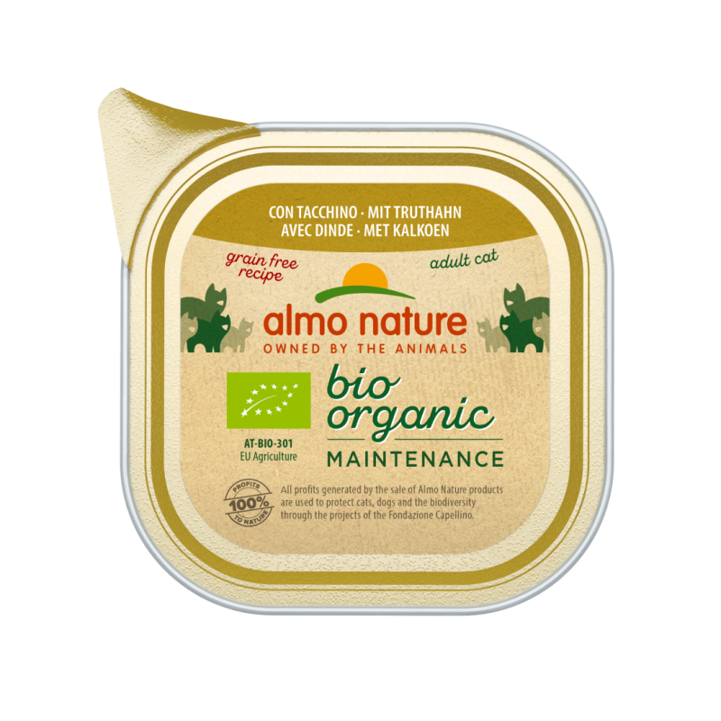 Almo Nature BIO ORGANIC Maintenance Mitrā barība, pastēte kaķiem ar tītaru, 85g